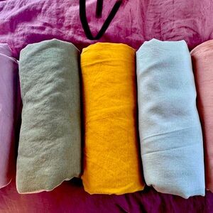 Bed Threads queen flat sheet in TURMERIC